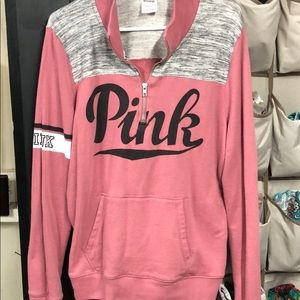 PINK 3/4 Zip light sweatshirt